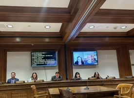 Morgan Whitlatch and Michael Kendrick of CPR testifying remotely at a hearing before the Joint Committee on Children, Families and Persons with Disabilities of the Massachusetts legislature
